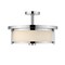 Z-Lite Savannah 3 Light Semi Flush Mount, Chrome & Matte Opal 465SF16-CH - alternate 4